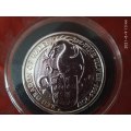 2017 2 OZ SILVER GB RED DRAGON OF WALES...`QUEEN`S BEASTS SERIES`