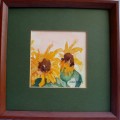 TWO GORGEOUS ORIGINAL WATERCOLOURS `SUNFLOWERS` by IRENE STONER - WELL FRAMED READY TO HANG!