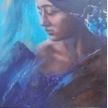 THIS BEAUTIFUL SERENE PORTRAIT IN LOVELY HUES - MYSTERIOUS AND VERY ACCOMPLISHED PAINTING.