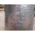 VINTAGE - CIRCA 1949 TWO BATTERED OLD PEWTER TANKARDS - COLLECTIBLE, LOADS OF CHARACTER