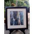 ABSTRACT ORIGINAL SKETCH - `FOREST` FABULOUS SOPHISTICATED PIECE, WELL FRAMED READY TO HANG.