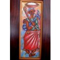 AFRICAN ART - TWO STUNNING ORIGINAL PAINTINGS DEPICTING EVERYDAY LIFE - WELL FRAMED - GOOD PRICE!