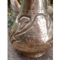 Rare Hebraic (Hebrew) wedding vase. Hand engraved brass with Hebrew symbols of their history.