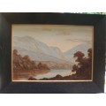 S.African vintage landscapes - a pair signed P.Wort. Gorgeous old oils in ebonized frames.