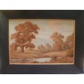 S.African vintage landscapes - a pair signed P.Wort. Gorgeous old oils in ebonized frames.