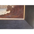 S.African vintage landscapes - a pair signed P.Wort. Gorgeous old oils in ebonized frames.