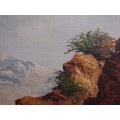 Original oil - `Mountain Stream` large impressive landscape, well framed - ready to hang. Good price