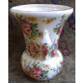 Vintage - gorgeous old rose garden pattern vase. Cottage style decor.