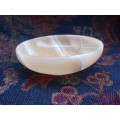 Enchanting Egyptian alabaster pin bowl - beautiful natural decor item.