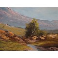 Vintage South African landscape - original oil by Jan N.LeMaitre circa 1949.
