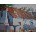 Original watercolour by Marion Townsend - reknown S.African artist. Cape Homestead.