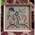 Vintage embroidery - beautiful needlecraft - Jacobean crewel.  A real masterpiece of handwork.