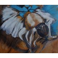 Ballerina - Gorgeous Degas style ballet painting. Signed L.Woodgate. Lovely impressionist piece.