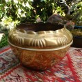 Vintage brass bowl, potplant holder. Lovely old piece with character.