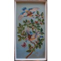 A pair of the most charming, vintage original paintings - chinoiserie beauty. Paint by Numbers retro