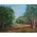 Vintage original by the late Mary Swindell (1927-2017) Impressionist landscape in oils.