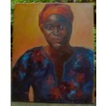 Original oil painting on canvas `Portrait of a Woman` beautiful rich colours, well executed.