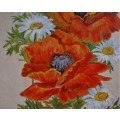 Beautiful original oil painting `Poppies and Daisies` lovely floral art.
