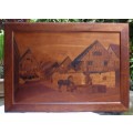Beautiful German marquetry at its best - detailed scene in precision work - really lovely!