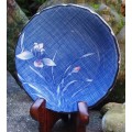Beautiful oriental plate - gorgeous design on indigo blue.
