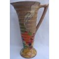 Art Deco - Savoy Wilton - hand painted vase, design reminecent of Clarice Cliff designs.