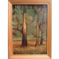 A pair of large original oil paintings Amber Forest - beautiful ethereal scenes.  See both.
