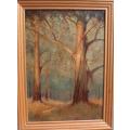 A pair of large original oil paintings Amber Forest - beautiful ethereal scenes.  See both.