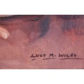 Vintage original Lucy Mary Wiles (nee Mullins) 1918-2008 Collectible S.African artist.
