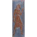 Authentic Maasai Warrior copper panel by Kenya`s artist Nafulla. Collectible African artistry.
