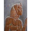 Authentic Maasai Warrior copper panel by Kenya`s artist Nafulla. Collectible African artistry.