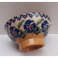Rare Irish pottery by Nicholas Mosse. `Pansy` pin bowl. Beautifully hand crafted and painted.
