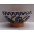 Rare Irish pottery by Nicholas Mosse. `Pansy` pin bowl. Beautifully hand crafted and painted.