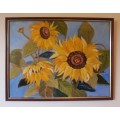 Gorgeous original painting `Sunflowers` beautifully framed.