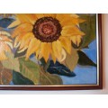 Gorgeous original painting `Sunflowers` beautifully framed.