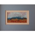 South African original landscape painting. Lovely miniature abstract scene, well framed.