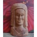 South Sea Island hand carved bust from a solid piece of wood. Fascinating, interesting art.
