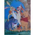 Winnie The Pooh and Friends - Original painting on canvas on stretcher frame. Signed.