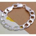 Eternia - 925 stamped 12MM chain men bracelet