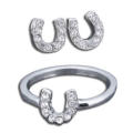 HorseGirl Inc - Horse shoe Ring and earring set for a girl