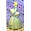 Vintage Royal Doulton Figurine Stayed at Home HN 2207 Woman Holding Pig