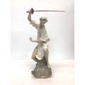 Lladro Porcelain Large Figurine #1343 `Wrath of Don Quixote`