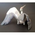 Superb Lladro `Fluttering Crane` Figurine #1598, sculpted by Debon, (Retired)