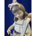 Lladro Nao Girl Playing Cello