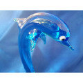 Large Blue Glass Dolphin