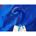 Large Blue Glass Dolphin