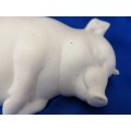 Vintage Large Chubby Sleeping Bisque Pig Piggy Piglet