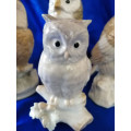 Vintage Four Cute Owl Figurines  #