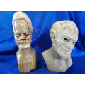Two nice quality vintage hand carved African men stone sculptures  #