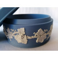 Vintage Wedgwood Blue Jasperware Powder Pot Stunning *
