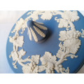 Vintage Wedgwood Blue Jasperware Powder Pot Stunning *
